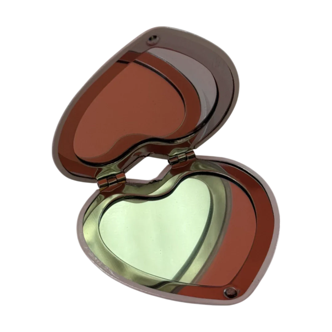 Heart-Shaped Floral Pocket Mirror – Compact & Cute – Pretty Lady MR10653