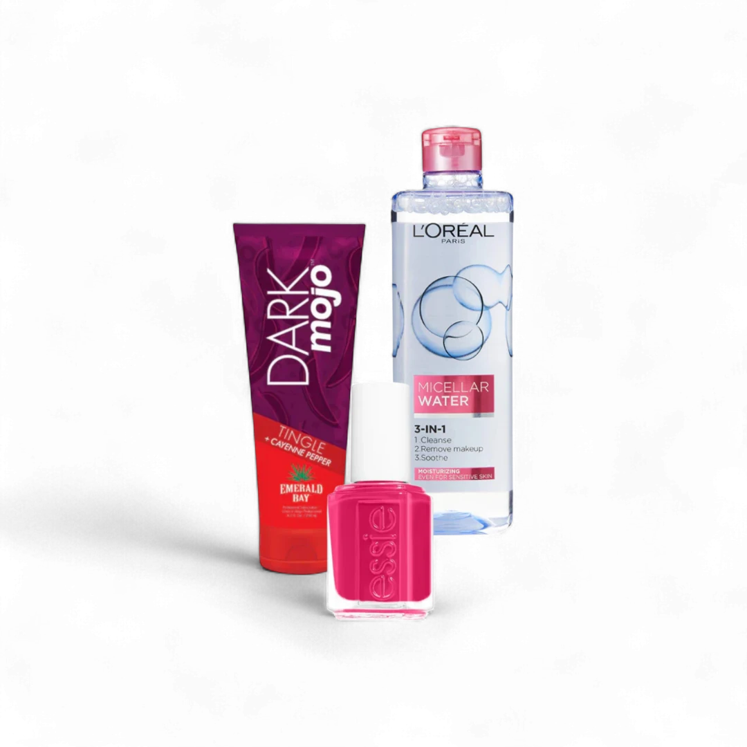 Sun, Cleanse & Shine Set: Dark Mojo, L'Oréal Micellar Water & Essie Nail Polish