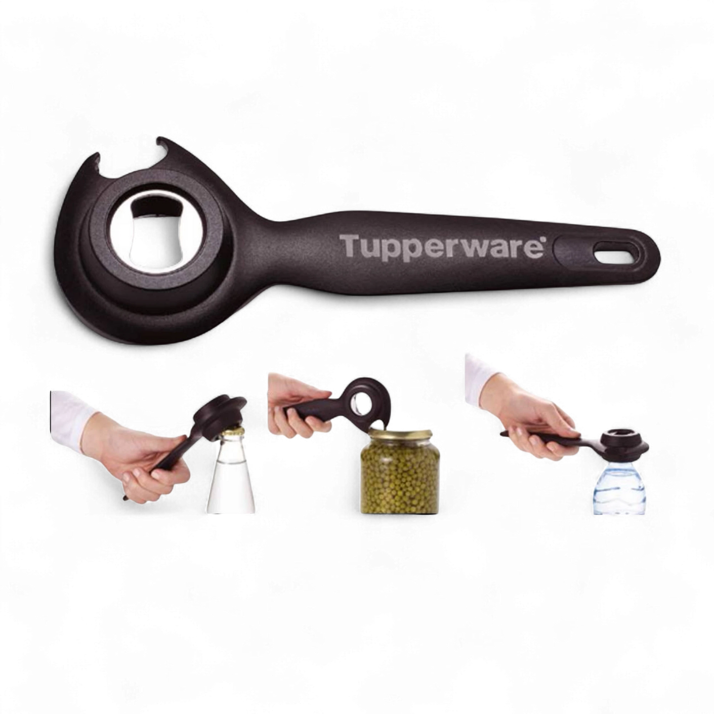 Tupperware Multi Opener For Jars, Bottles & Cans - Black