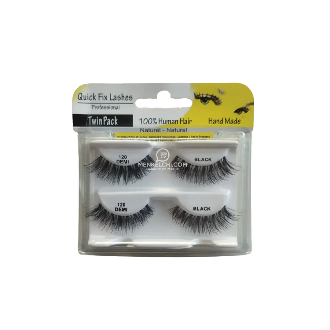 Quick Fix Eye Lashes Strip Lashes Twin Pack - 120 Demi Black