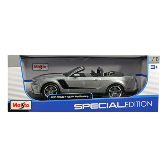 Maisto Special Edition 1/18 2010 Roush 427R Ford Mustang Convertible - Silver