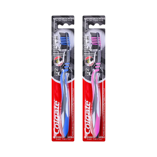 Colgate Zig Zag Charcoal Infused Bristles Medium Toothbrush - 2 Colors