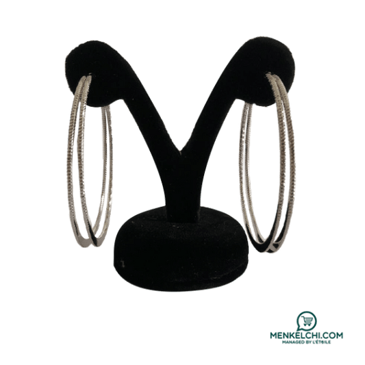 Korean Double Hoop Silver Earrings