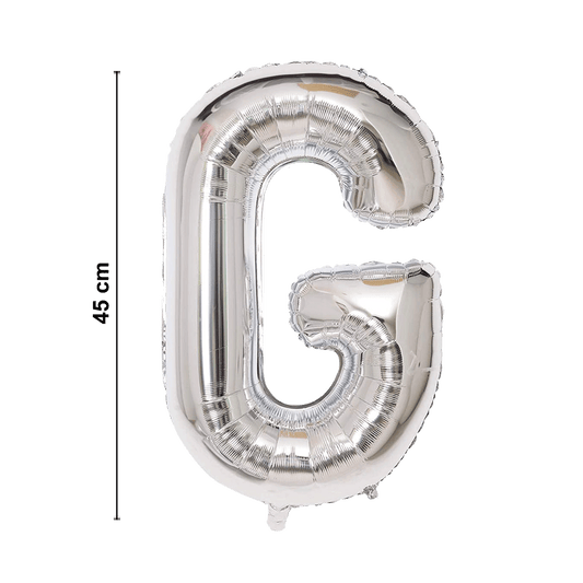 Foil Letter " G " Balloons 45cm - Silver