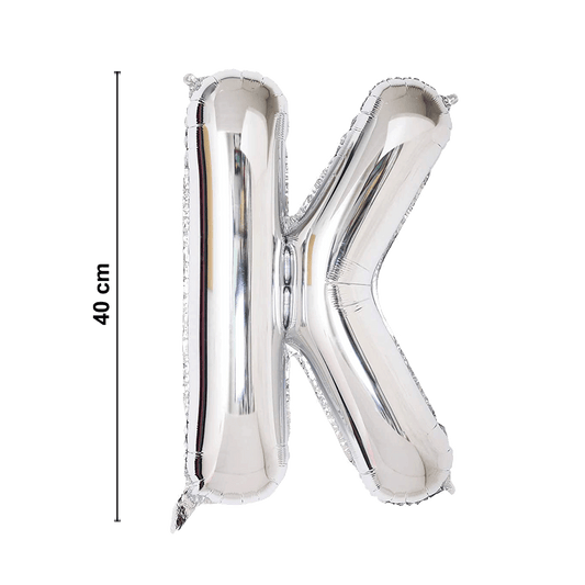 Foil Letter " K " Balloons 40cm - Silver