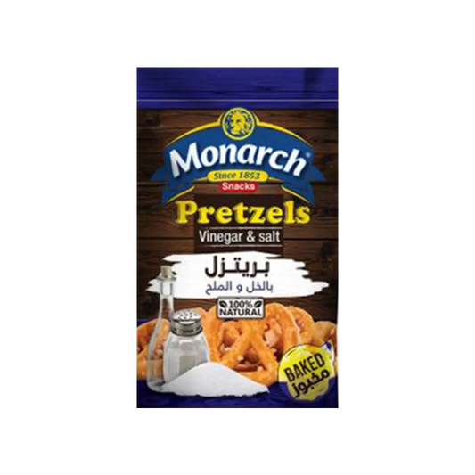 Monarch Pretzels Vinegar & Salt Flavor Backed Crackers Snack - 70g