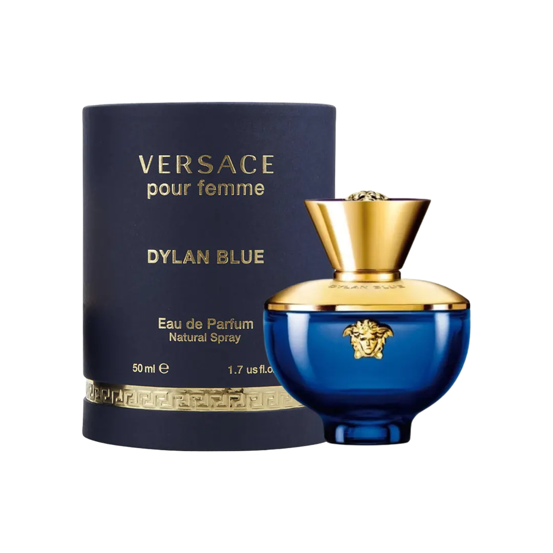 a bottle of Versace Dylan Blue perfume