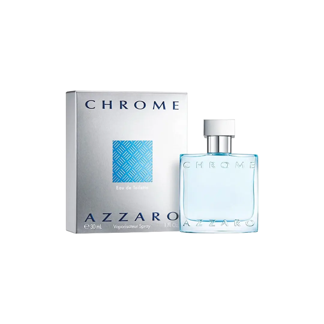 A bottle of Azzaro Chrome, perfume for men