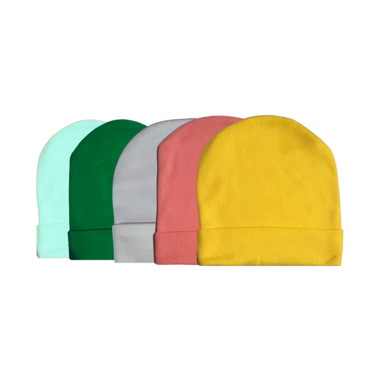 High Quality Cotton Beanie For Infant Babies - 5 Colors