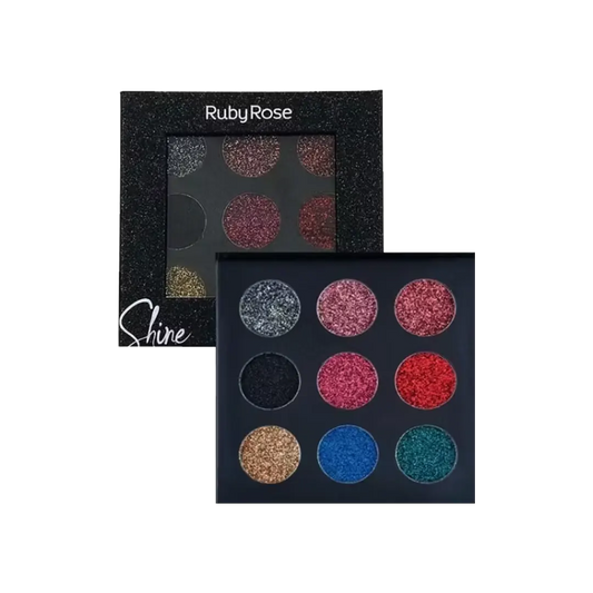 Ruby Rose Glitter Cream Eyeshadow Palette - 9 Colors