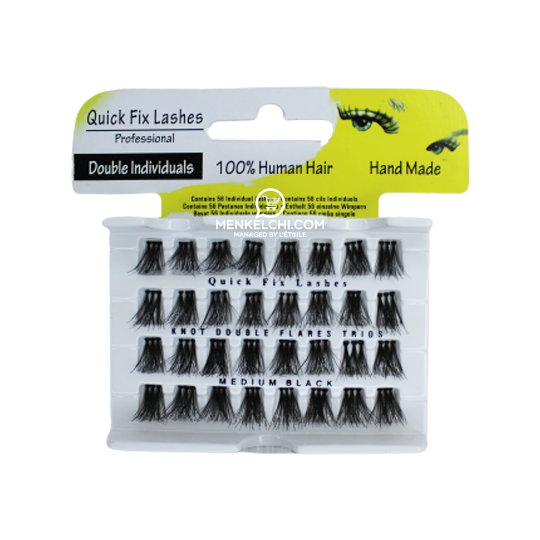 Quick Fix Eye Lashes Individuals Knot Double Flares Trios - Medium Black