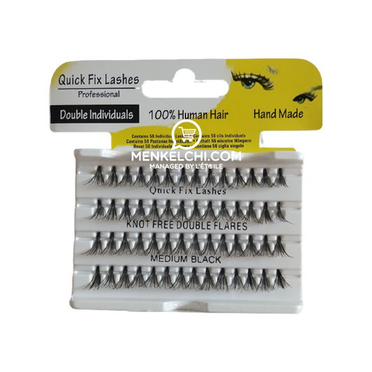 Quick Fix Eye Lashes Individuals Lashes Knot Free Double Flares - Medium Black