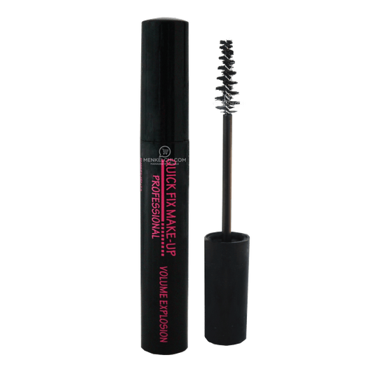 A tube of Quick Fix Mascara with the label showing the product name and the shade '03 Senorita'. The mascara wand is also displayed outside the tube. Buy Online in Lebanon at Menkelchi
