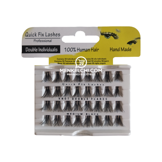 Quick Fix Eye Lashes Individuals Knot Double Flares Medium - Black