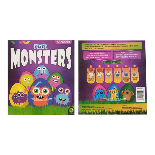 Mini Monsters Coloring Tablets + Stickers + Egg Easter Holder - 16Pcs