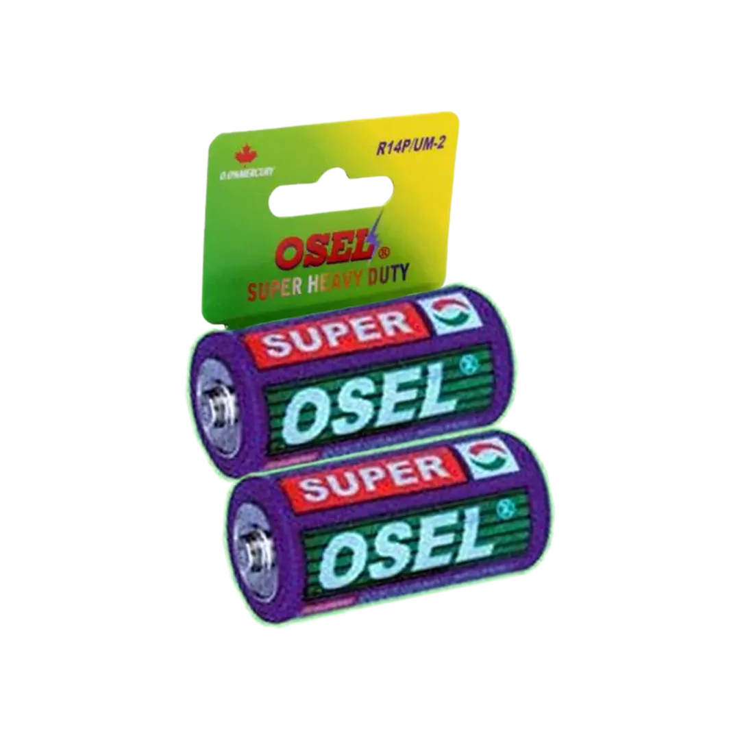 Osel Super Heavy Duty Type C Batteries R14P / UM-2 - 2Pcs