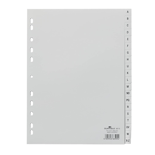 A4 Plastic Grey Registers A-Z
