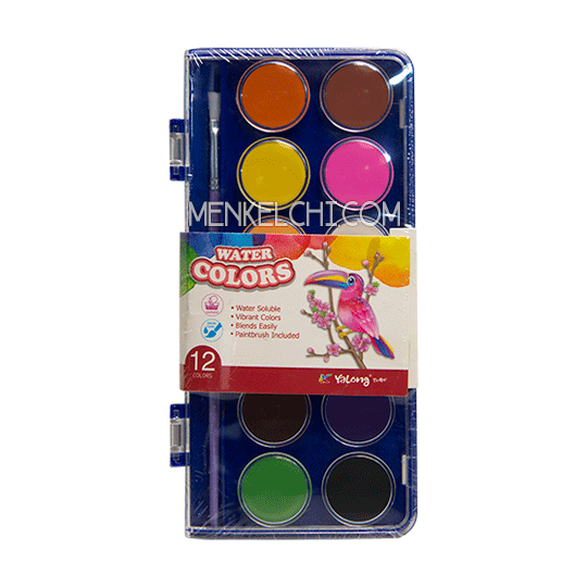Yalong Water Color - 12 Colors With Brush