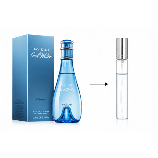 Davidoff Cool Water Eau De Toilette For Women - 10ML / 175 Sprays - Decanted From Original Bottle