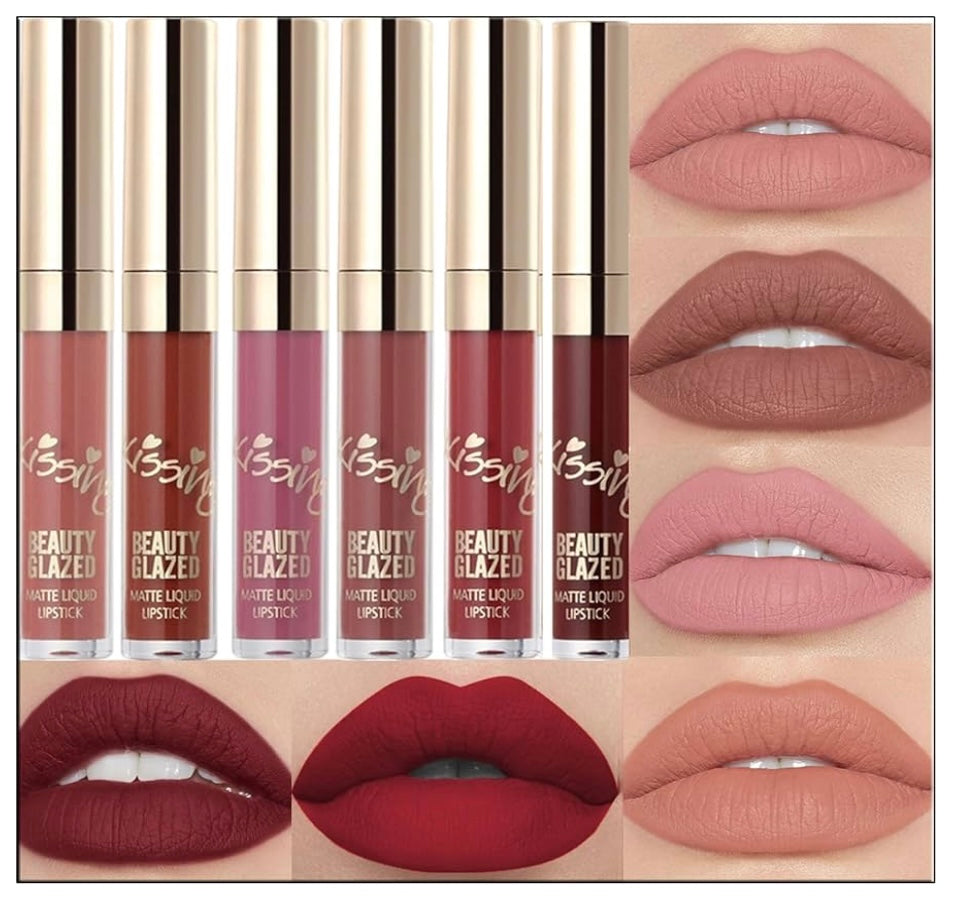 BestLand Matte Liquid Lipstick Set - Non-Stick, Waterproof, Long-Lasting Shades - 6 PCS