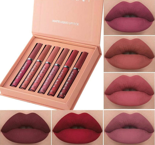 BestLand Matte Liquid Lipstick Set, Long-Lasting Wear, Non-Stick Cup, Waterproof, Lip Gloss - 6 PCS