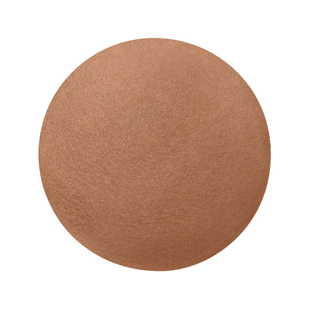 Round brown coaster on a white background