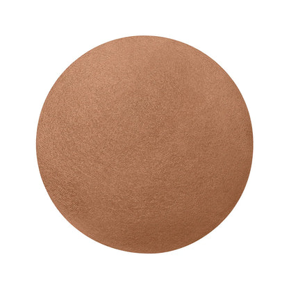 Round brown coaster on a white background