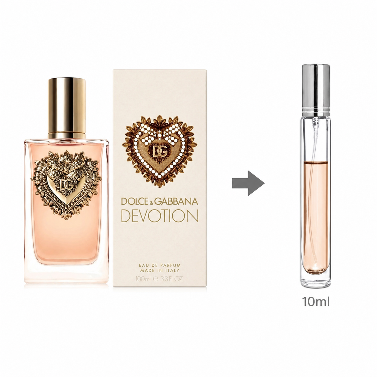 Dolce & Gabbana Devotion Eau De Parfum For Women - 10 ML / 175 Sprays - Decanted From Original Bottle