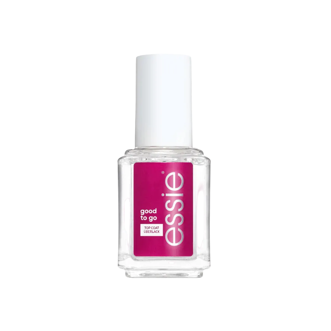 Essie nail polish bottle with a white cap on a white background