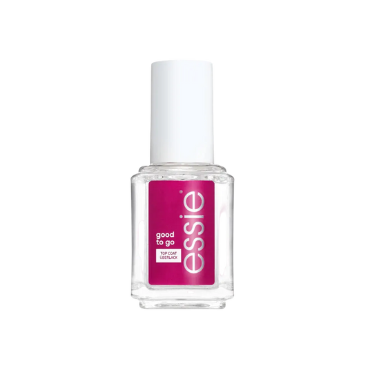 Essie nail polish bottle with a white cap on a white background