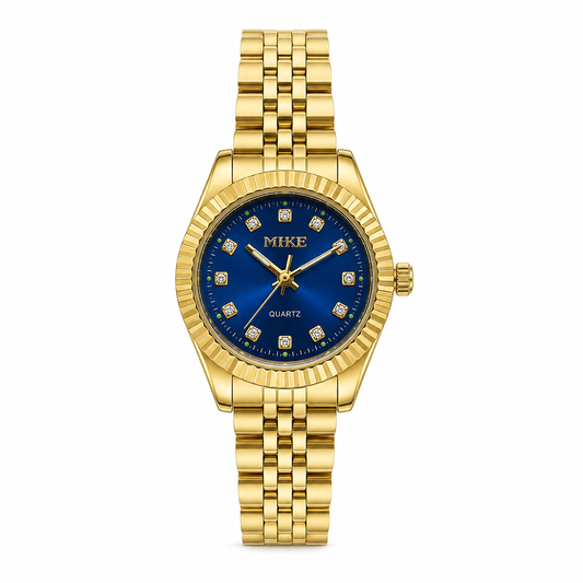 Mike Classy Watch For Women - Gold And Blue