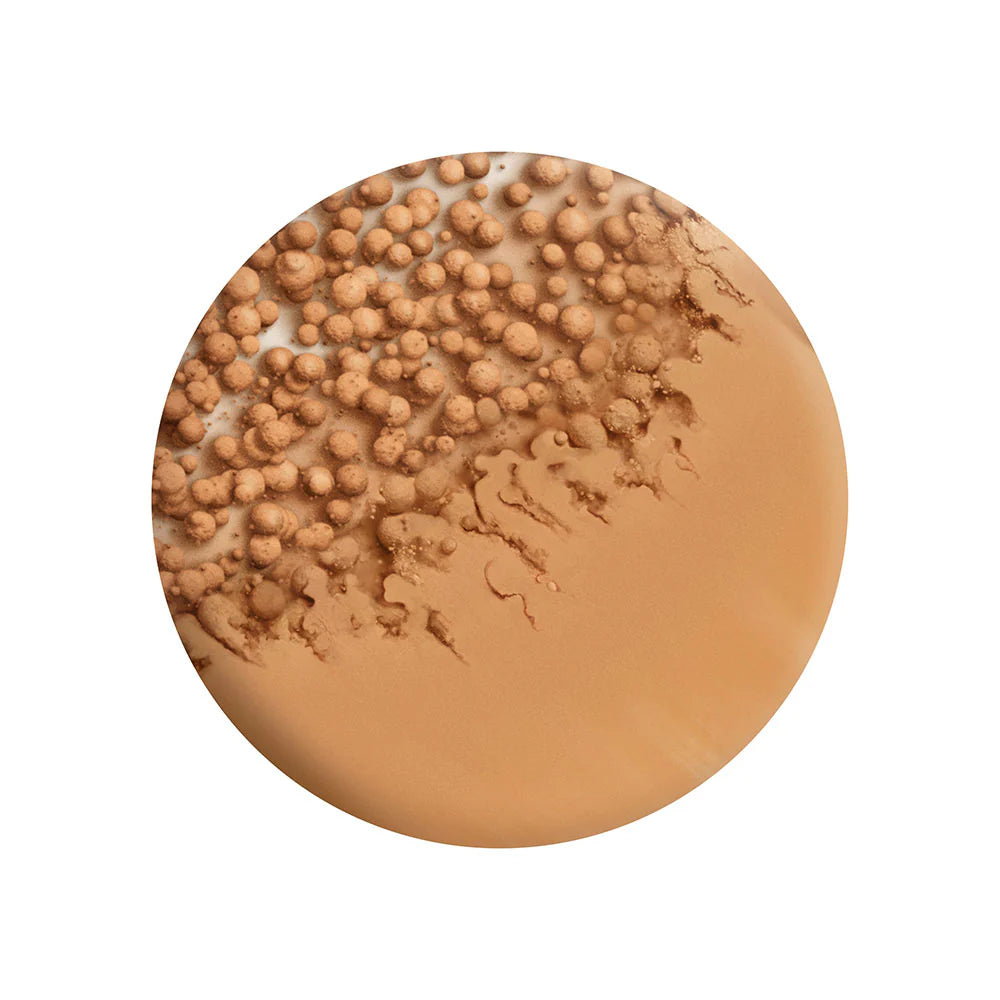 Cosmetic compact with texture on a white background