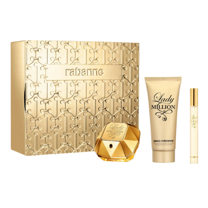 Paco Rabanne Lady Million Eau De Parfum For Women Gift Set - 80 ML + 10 ML + Body Lotion 100 ML