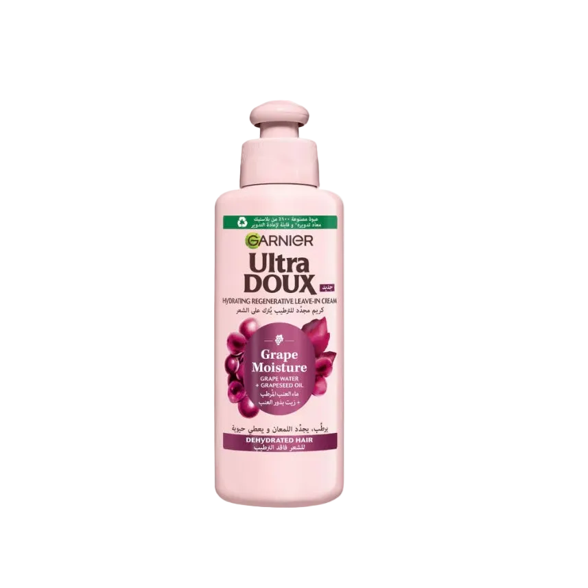 Garnier Ultra Doux Grape Moisture hair care product on a white background