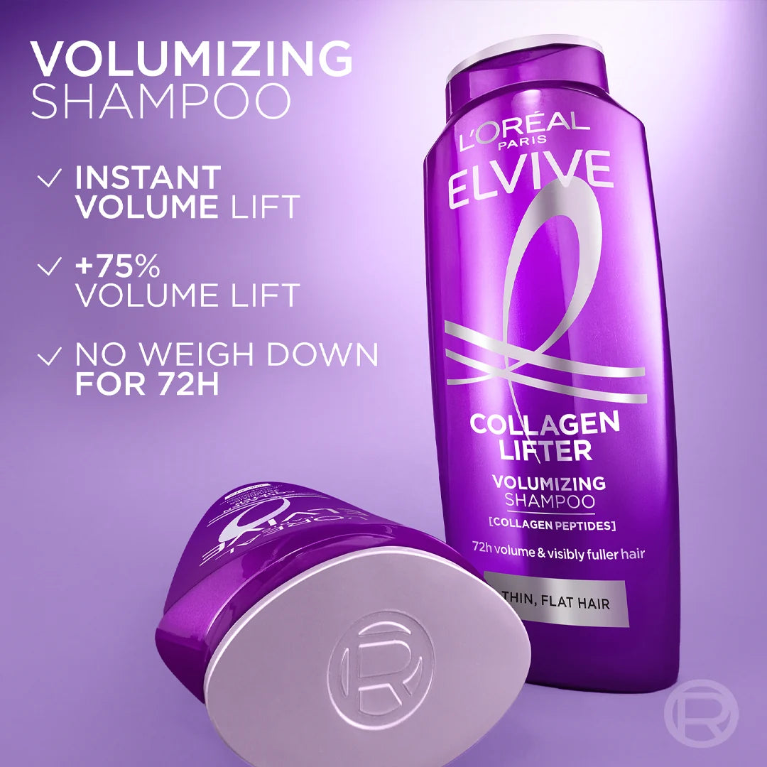 L'Oréal Paris Elvive Collagen Peptides Lifter 72h For Thin Flat Hair Volumizing Shampoo