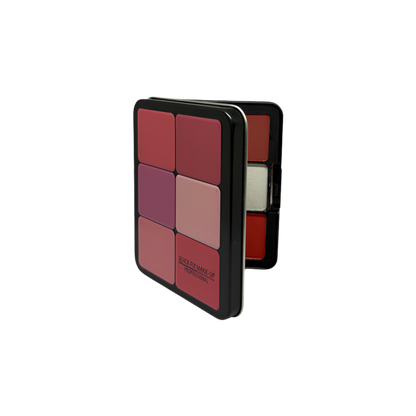 Quick Fix Eyeshadow palette with color swatches and packaging on a white background
