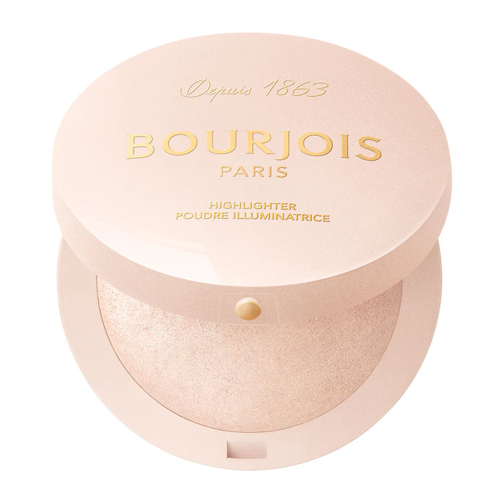 Bourjois Paris highlighter compact on a white background