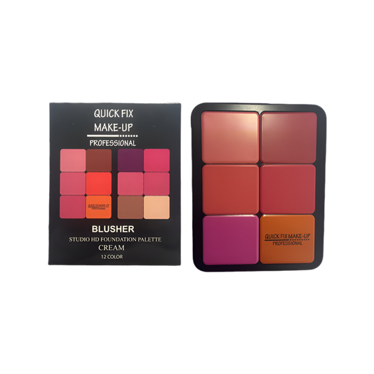 Blusher palette with packaging on a white background