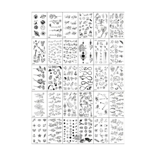 30 Sheets Black Temporary Tattoos