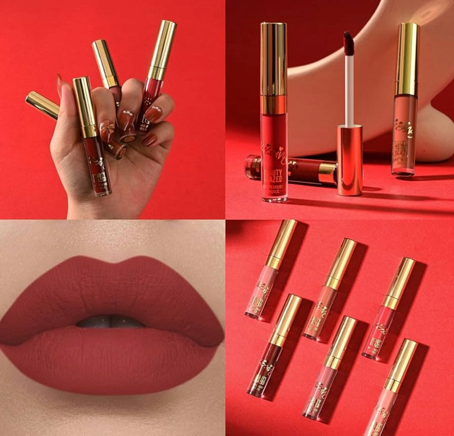 BestLand Matte Liquid Lipstick Set - Non-Stick, Waterproof, Long-Lasting Shades - 6 PCS