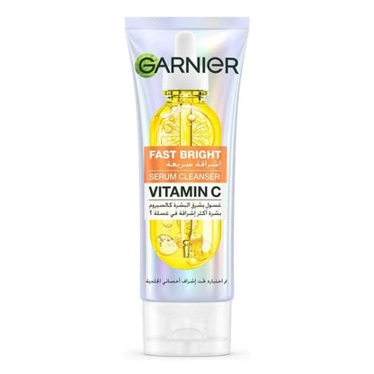 Garnier Vitamin C serum cleanser tube on a white background