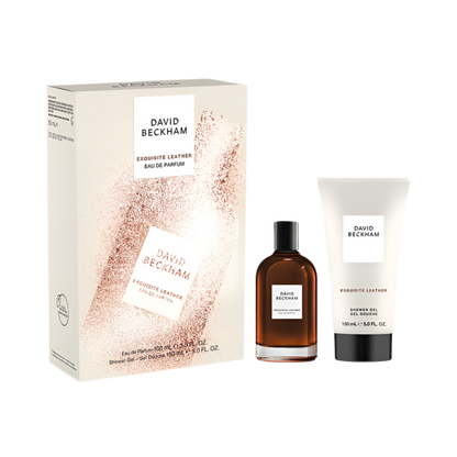 David Beckham Collection Exquisite Leather Eau de Parfum Gift Set For Men 100 ML + Shower Gel 150 ML