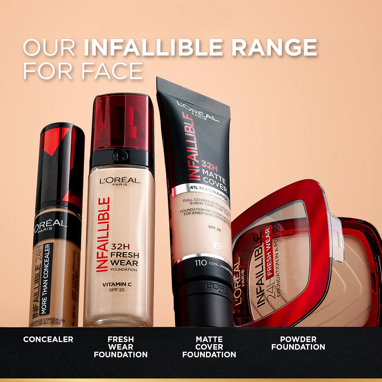 L’Oréal Paris Infallible 32H Fresh Wear Foundation - Vitamin C - SPF25 - 8 Colours