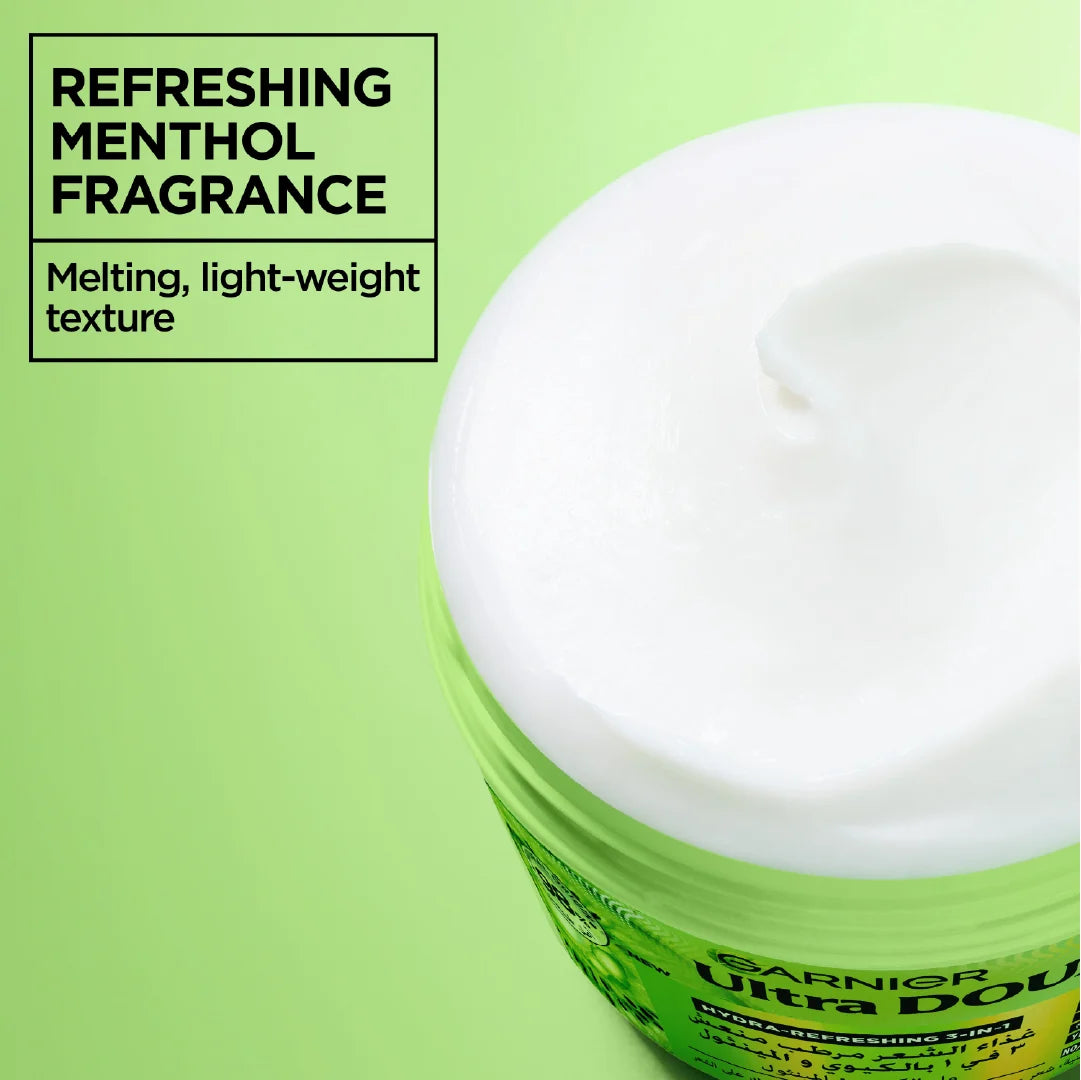 Garnier Ultra Doux Hair Food Kiwi Hydrating Hair Mask for Oily Roots & Dry Hair - 390 ML