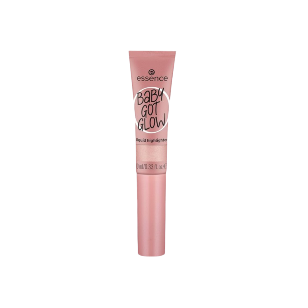 Tube of essence Baby Got Glow liquid highlighter on a white background