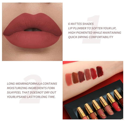 BestLand Matte Liquid Lipstick Set - Non-Stick, Waterproof, Long-Lasting Shades - 6 PCS