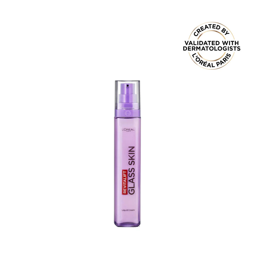 L'oréal Revitalift Glass Skin Liquid Cream: 1 Drop For 100H Glowing Hydration With Hyaluronic Acid & Vitamins B3+B5+C For Dewy, Plumped Glass Skin - 15ML