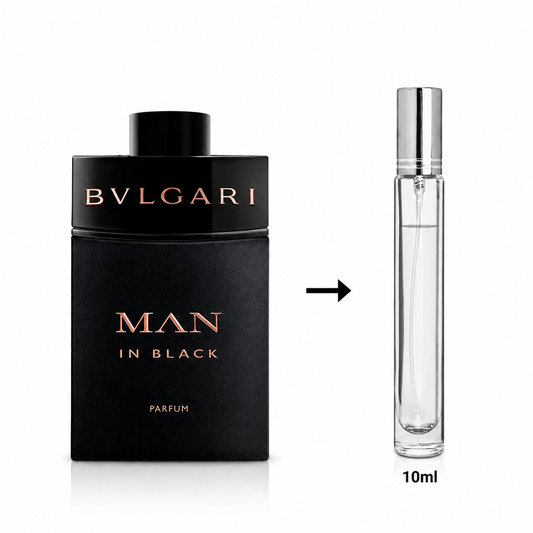 Bvlagri Man In Black Parfum Pure For Men(Decanted From Original Bottle) - 10 ML / 175 Sprays