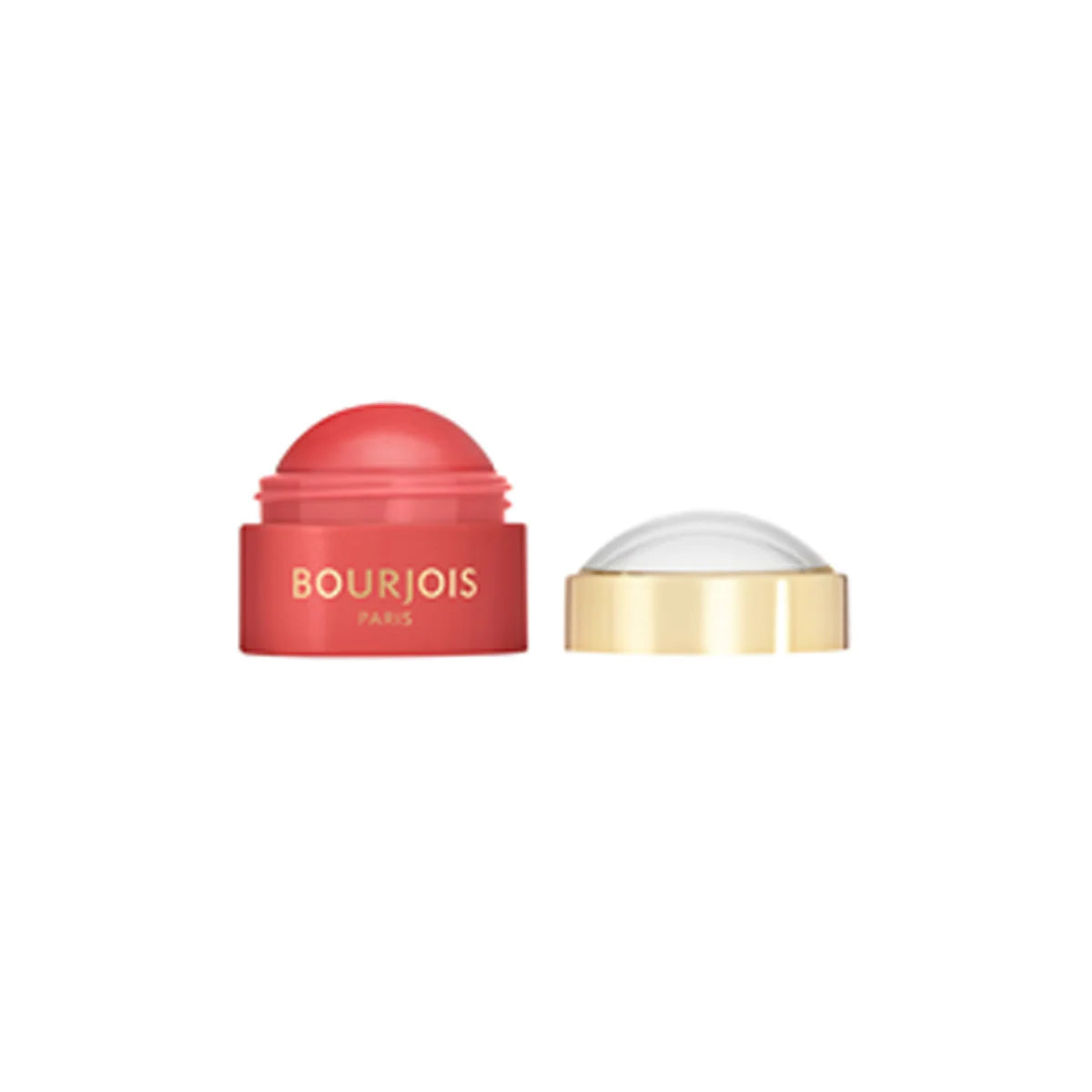 Bourjois Little Round Pot 2-in-1 Cream Blush For Cheeks and Lips  with red container and gold cap on a white background
