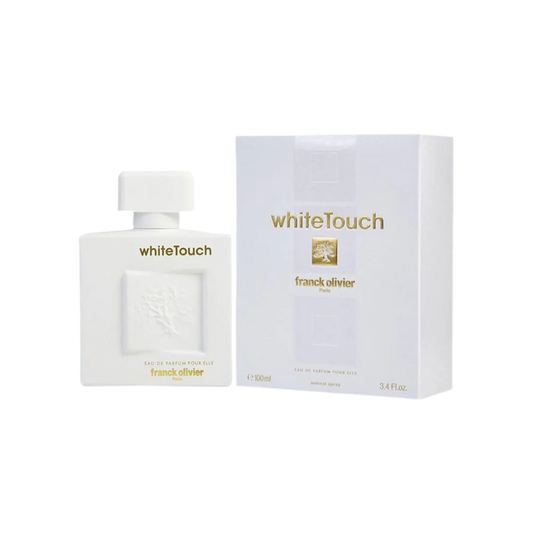 White Touch perfume bottle and packaging on a white background